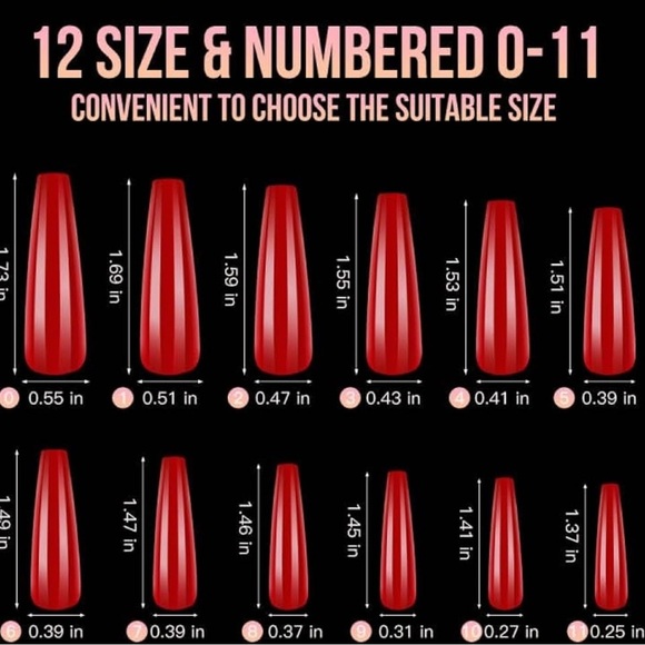 Rosy Finch XXL Long Coffin Acrylic False Nails Press On Nail Glue & File Black - Picture 2 of 3